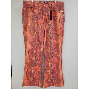 NEW Vintage R.V.T. Snakeskin Print Bootcut Jeans Women Size 24 Plus Size y2k 90s